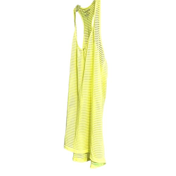 MARIKA TEK DRY WIK RACETBACK TANK TOP, WOMENS, XL, YELLOW & CLEAR MESH PINSTRIPE - Picture 2 of 9